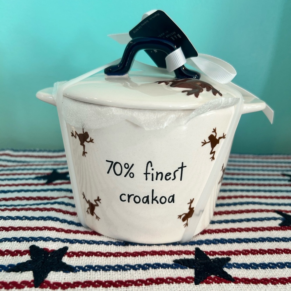 RAE DUNN x Harry Potter Frogs “70% Finest Croakoa” Ceramic Baking Crock Canister